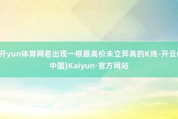 开yun体育网若出现一根最高价未立异高的K线-开云(中国)Kaiyun·官方网站