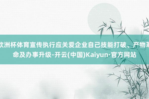欧洲杯体育宣传执行应关爱企业自己技能打破、产物革命及办事升级-开云(中国)Kaiyun·官方网站