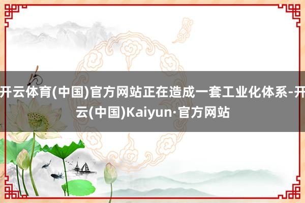 开云体育(中国)官方网站正在造成一套工业化体系-开云(中国)Kaiyun·官方网站