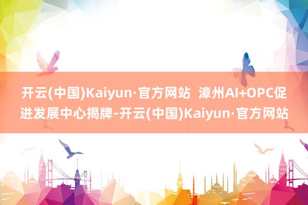 开云(中国)Kaiyun·官方网站  漳州AI+OPC促进发展中心揭牌-开云(中国)Kaiyun·官方网站