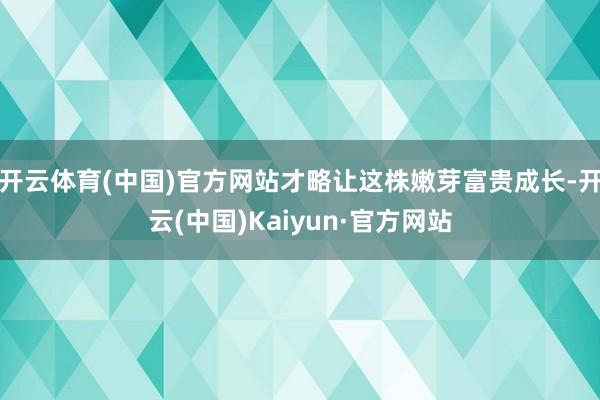 开云体育(中国)官方网站才略让这株嫩芽富贵成长-开云(中国)Kaiyun·官方网站