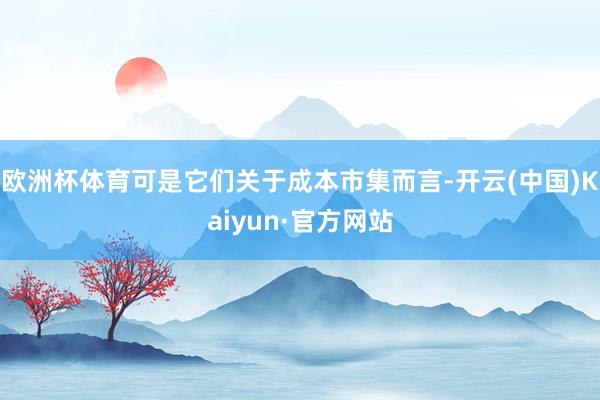 欧洲杯体育可是它们关于成本市集而言-开云(中国)Kaiyun·官方网站