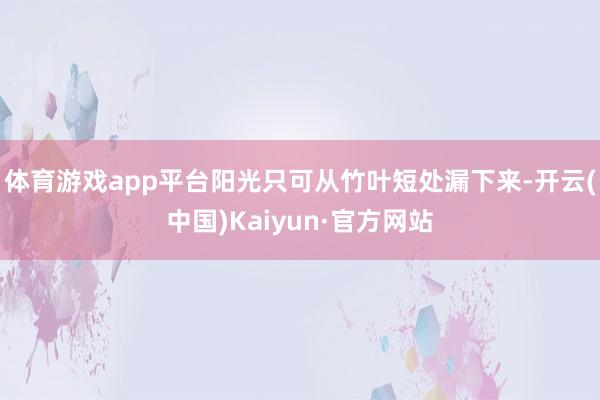 体育游戏app平台阳光只可从竹叶短处漏下来-开云(中国)Kaiyun·官方网站