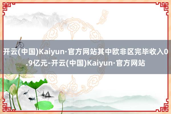 开云(中国)Kaiyun·官方网站其中欧非区完毕收入0.9亿元-开云(中国)Kaiyun·官方网站