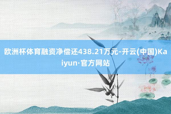 欧洲杯体育融资净偿还438.21万元-开云(中国)Kaiyun·官方网站