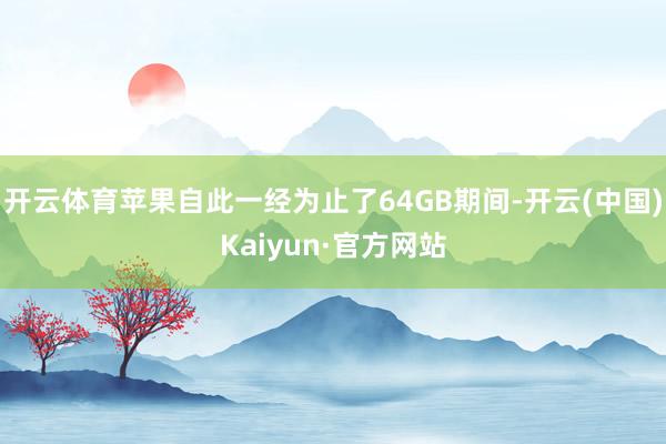 开云体育苹果自此一经为止了64GB期间-开云(中国)Kaiyun·官方网站