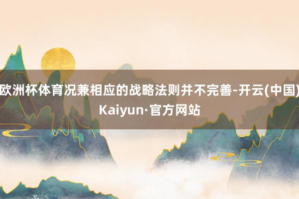 欧洲杯体育况兼相应的战略法则并不完善-开云(中国)Kaiyun·官方网站