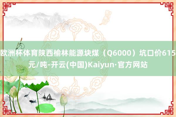 欧洲杯体育陕西榆林能源块煤（Q6000）坑口价615元/吨-开云(中国)Kaiyun·官方网站