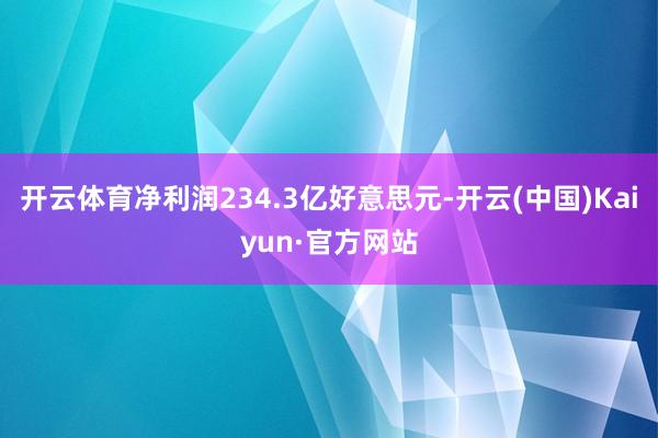 开云体育净利润234.3亿好意思元-开云(中国)Kaiyun·官方网站